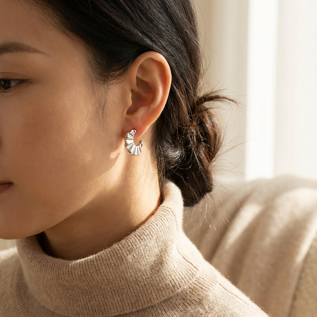 Crescent Glow Studs Earrings