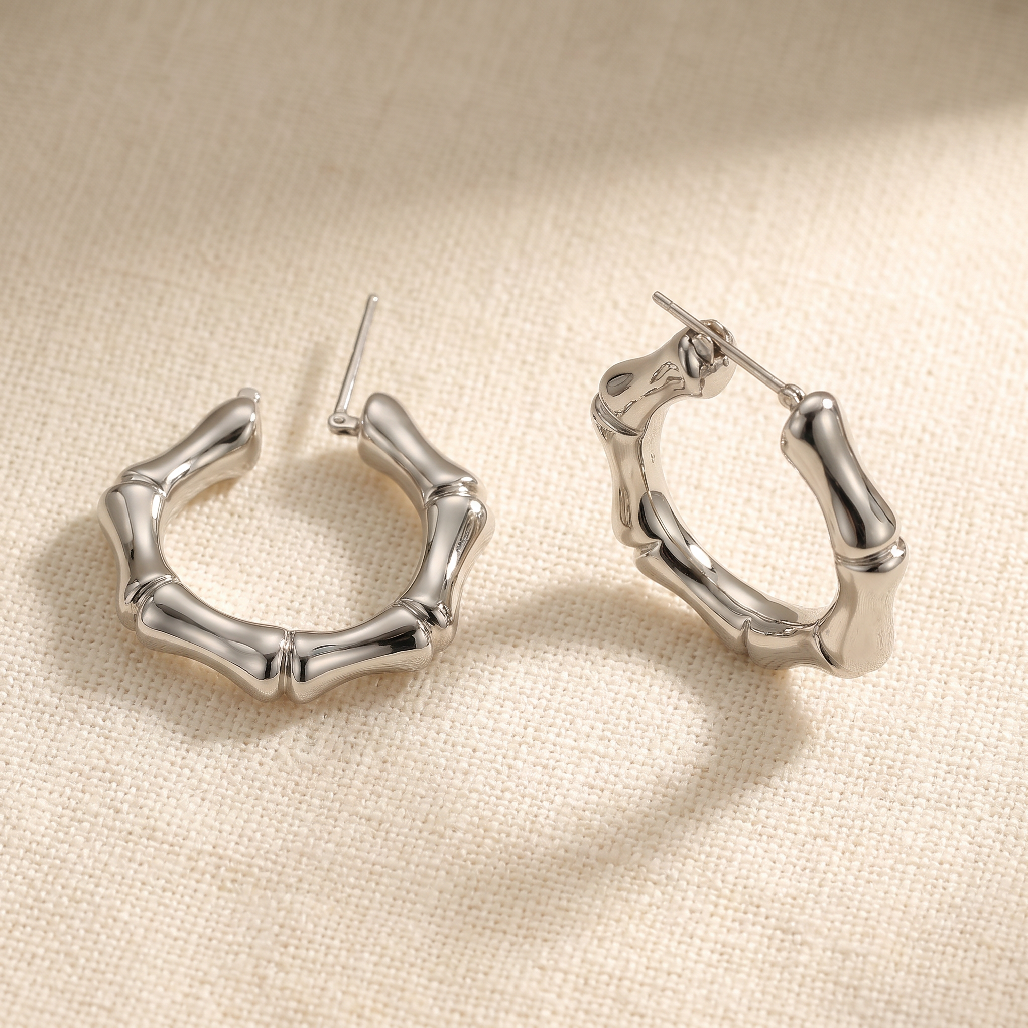 Bamboo Hoops Earrings