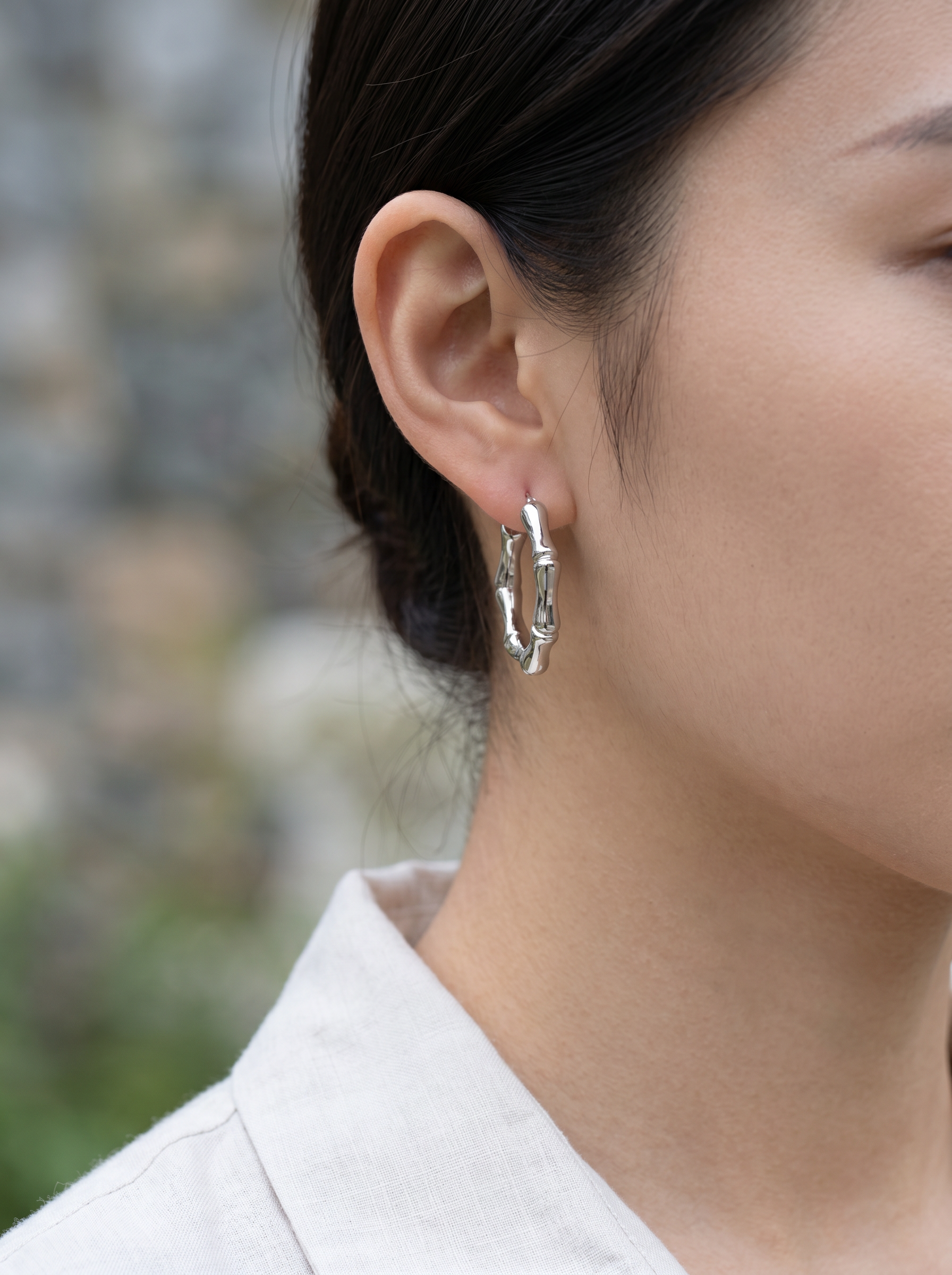 Bamboo Hoops Earrings