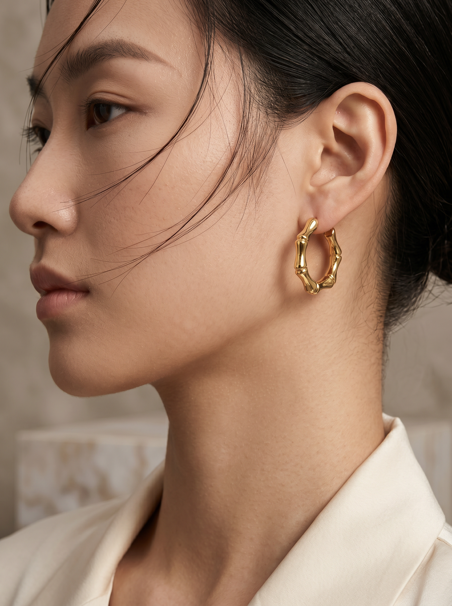 Bamboo Hoops Earrings