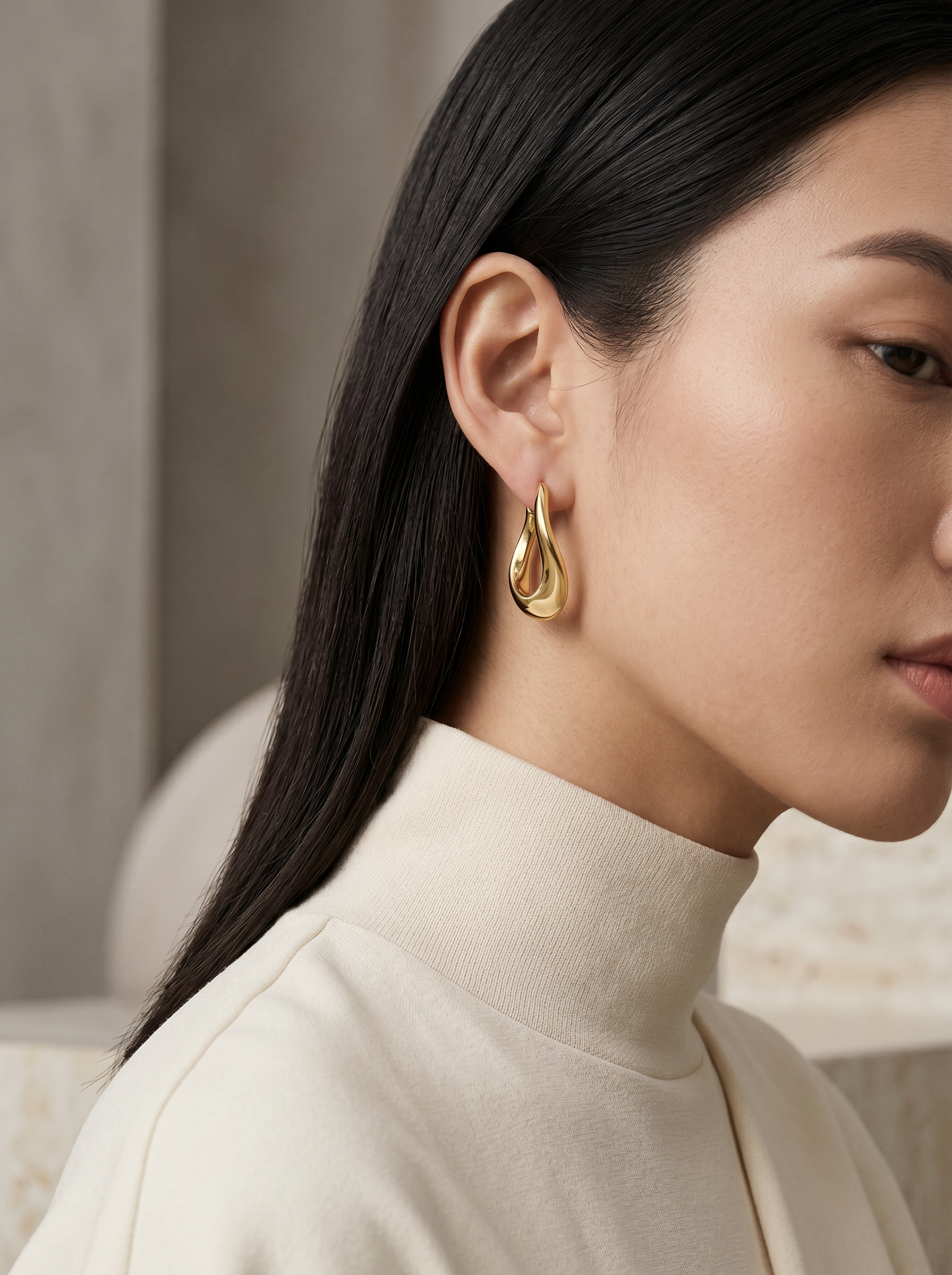 Twist Gleam Hoops Earrings