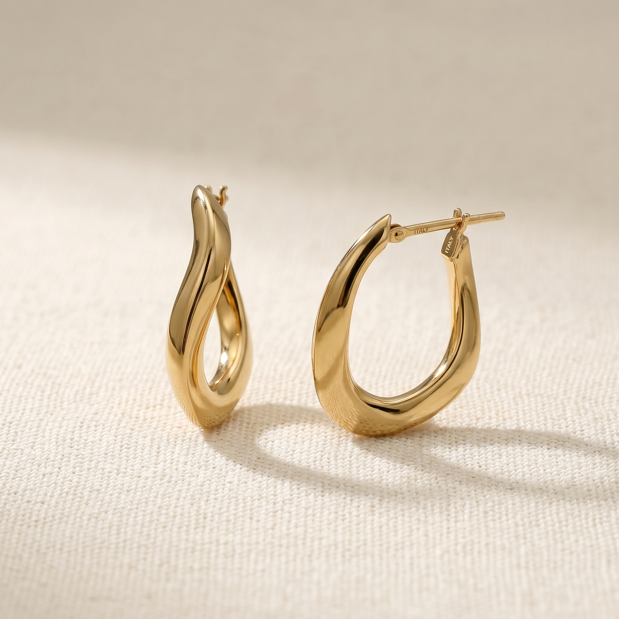 Twist Gleam Hoops Earrings