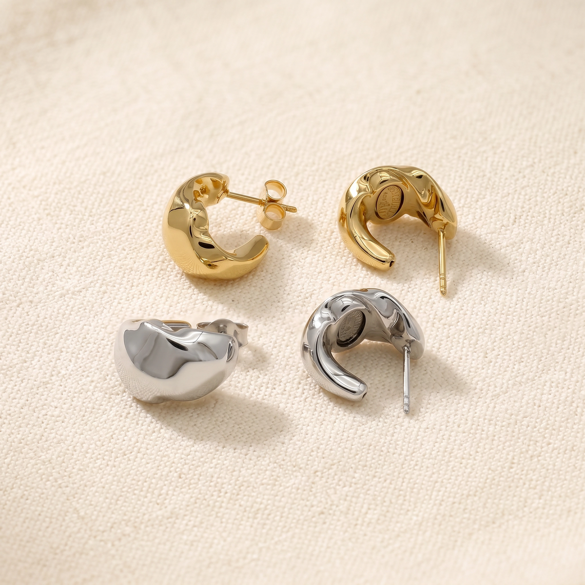 Lustre Roll Studs Earrings