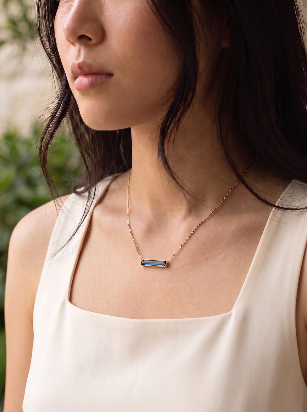 London Blue Topaz Bar Necklace